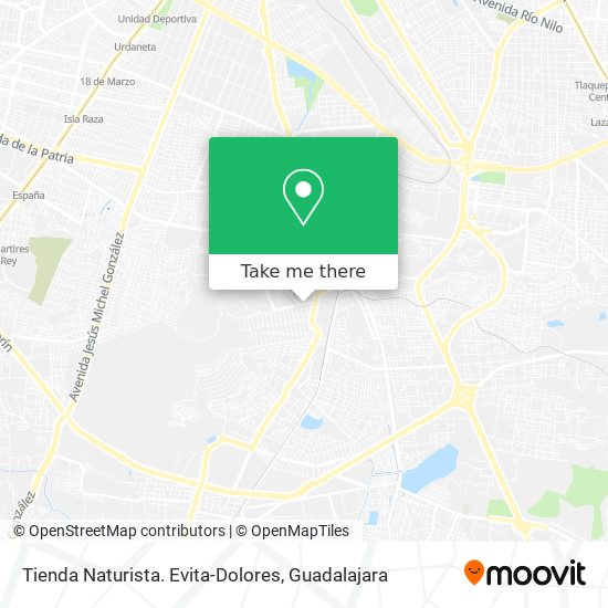 Mapa de Tienda Naturista. Evita-Dolores