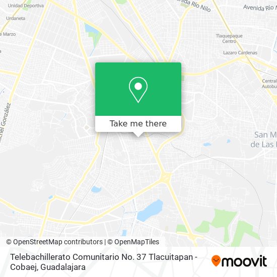 Mapa de Telebachillerato Comunitario No. 37 Tlacuitapan -Cobaej