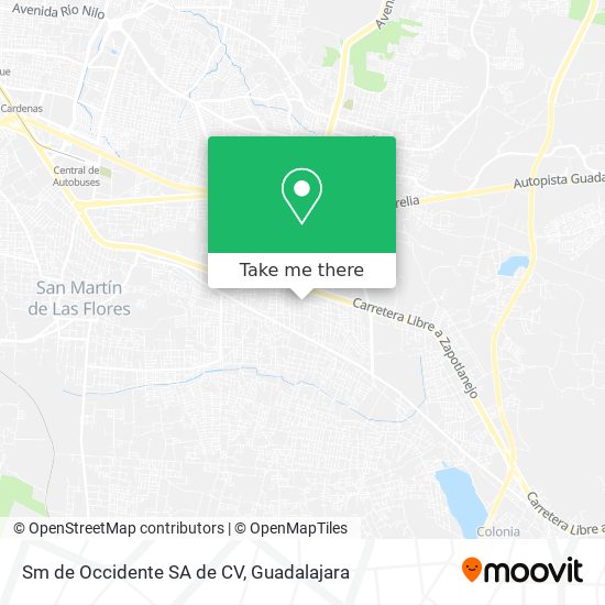 Mapa de Sm de Occidente SA de CV