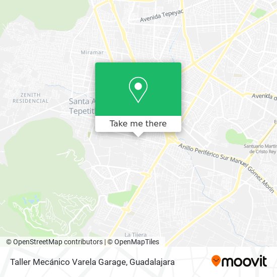 Mapa de Taller Mecánico Varela Garage