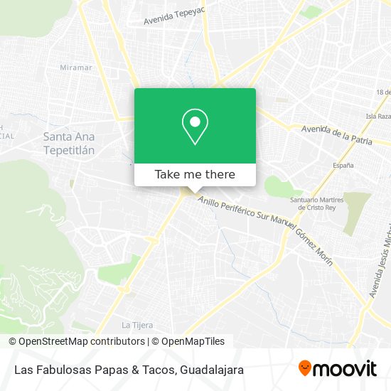 Las Fabulosas Papas & Tacos map