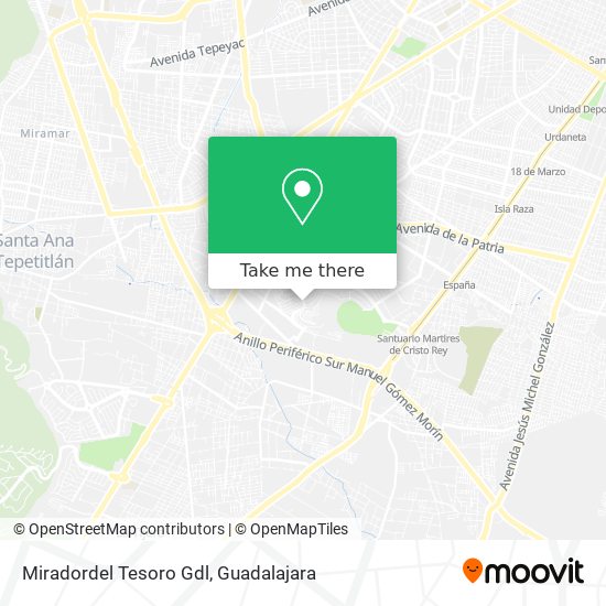 Miradordel Tesoro Gdl map