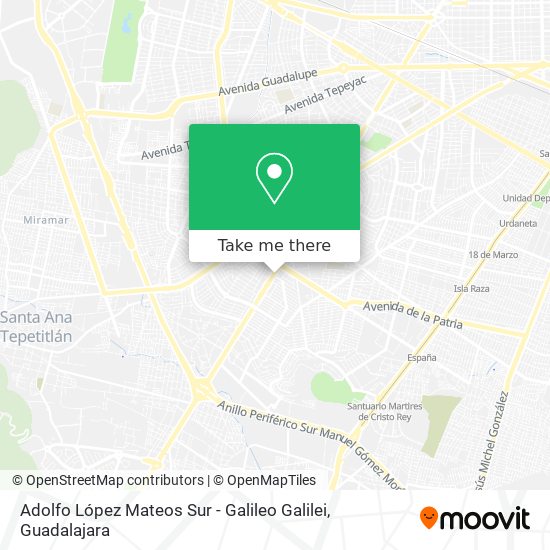 Adolfo López Mateos Sur - Galileo Galilei map