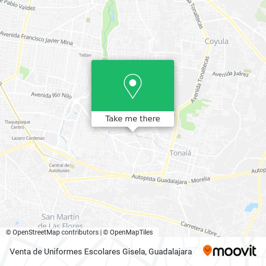 Mapa de Venta de Uniformes Escolares Gisela