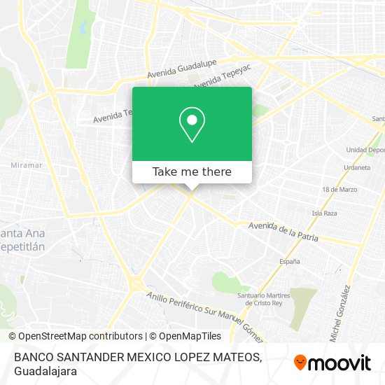 Mapa de BANCO SANTANDER MEXICO LOPEZ MATEOS