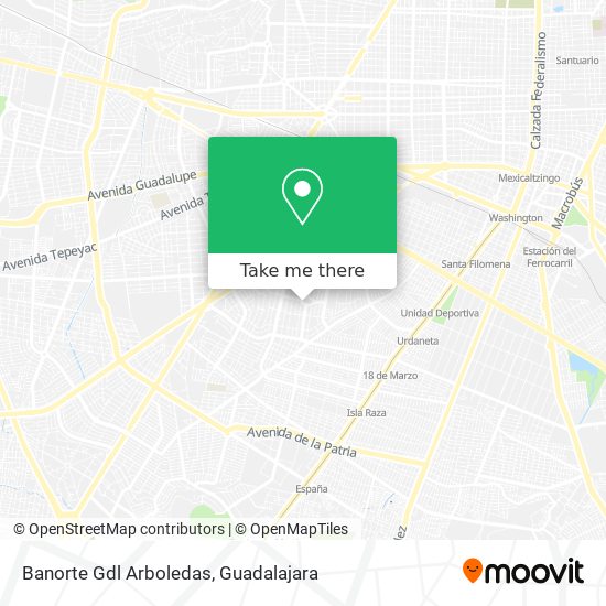 Mapa de Banorte Gdl Arboledas