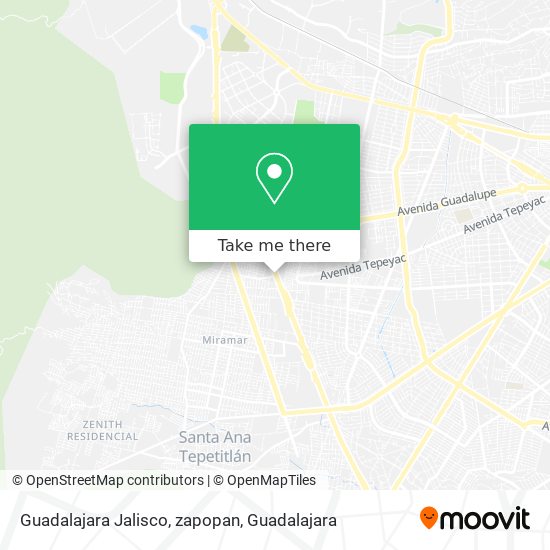 Guadalajara Jalisco, zapopan map