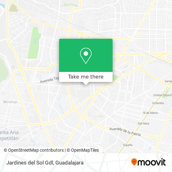 Jardines del Sol Gdl map