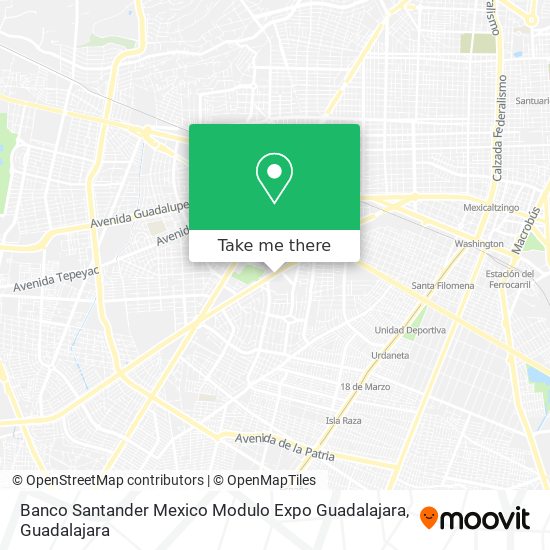 Mapa de Banco Santander Mexico Modulo Expo Guadalajara