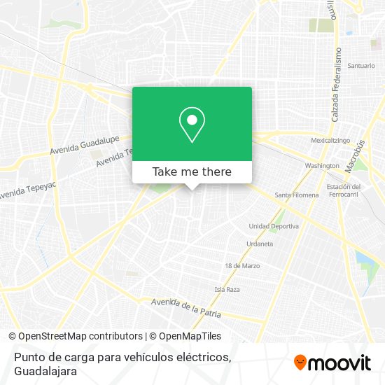 Punto de carga para vehículos eléctricos map