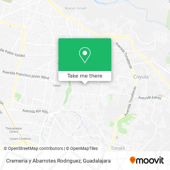 Mapa de Cremeria y Abarrotes Rodriguez