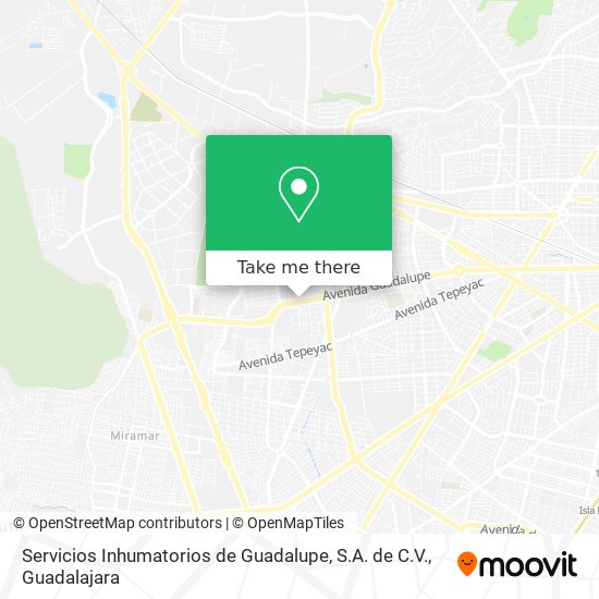 Mapa de Servicios Inhumatorios de Guadalupe, S.A. de C.V.