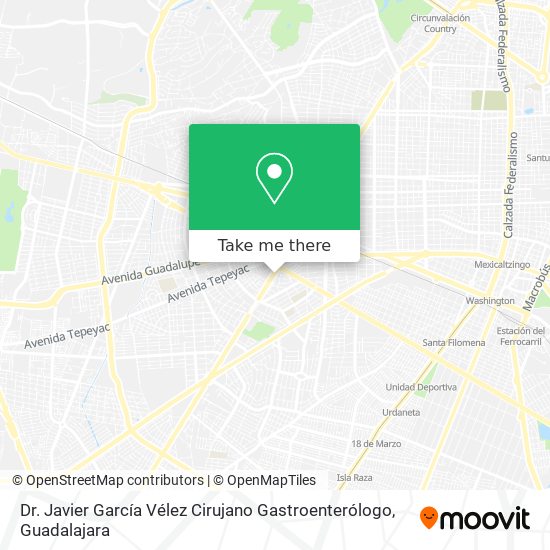 Mapa de Dr. Javier García Vélez Cirujano Gastroenterólogo