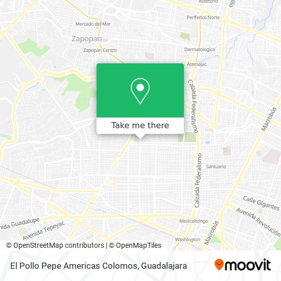 Mapa de El Pollo Pepe Americas Colomos