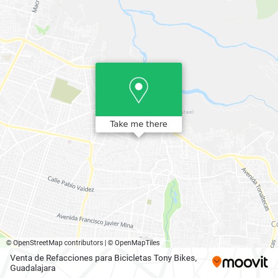 Mapa de Venta de Refacciones para Bicicletas Tony Bikes