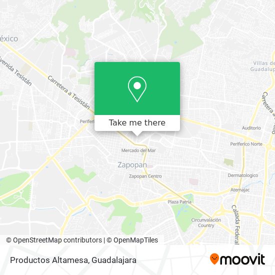 Productos Altamesa map