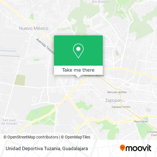 Unidad Deportiva Tuzania map