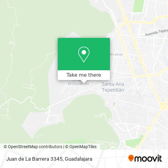 How to get to Juan de La Barrera 3345 in Zapopan by Bus?