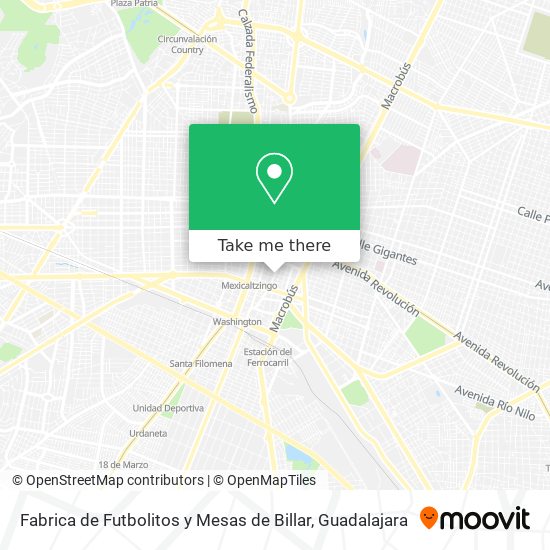 Mapa de Fabrica de Futbolitos y Mesas de Billar