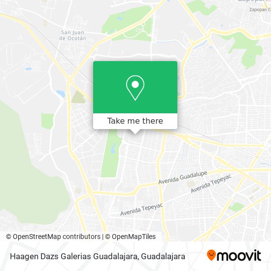 How to get to Haagen Dazs Galerias Guadalajara in Zapopan by Bus or Train?