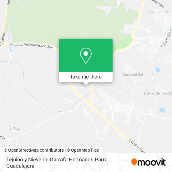Mapa de Tejuino y Nieve de Garrafa Hermanos Parra