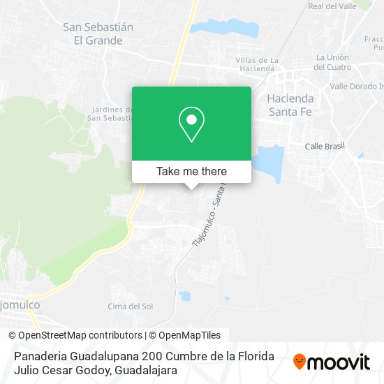 Panaderia Guadalupana 200 Cumbre de la Florida Julio Cesar Godoy map