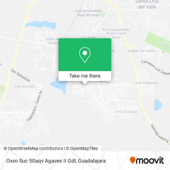 Mapa de Oxxo Suc 50aqv Agaves II Gdl
