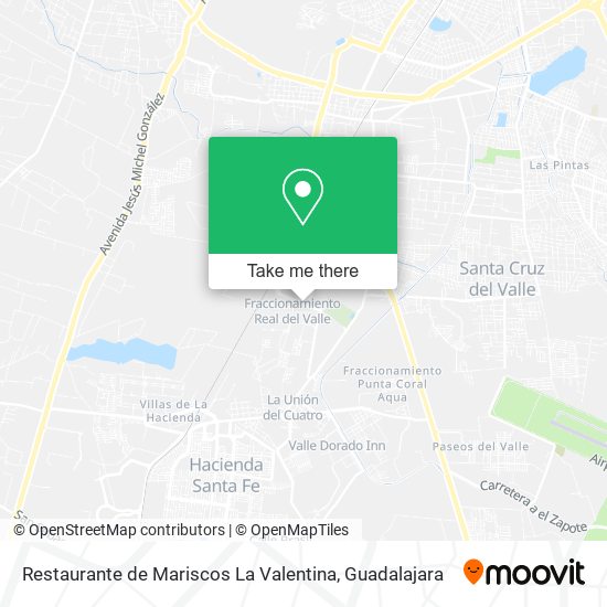 Mapa de Restaurante de Mariscos La Valentina