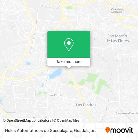 Mapa de Hules Automotrices de Guedalajara