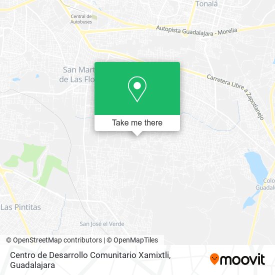 Mapa de Centro de Desarrollo Comunitario Xamixtli