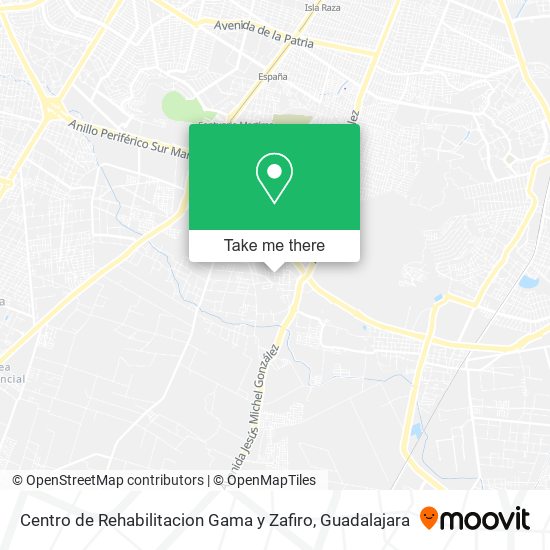 Mapa de Centro de Rehabilitacion Gama y Zafiro