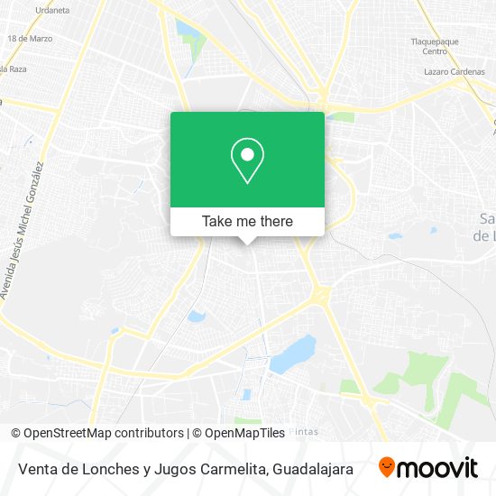 Mapa de Venta de Lonches y Jugos Carmelita