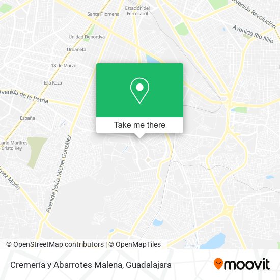 Mapa de Cremería y Abarrotes Malena
