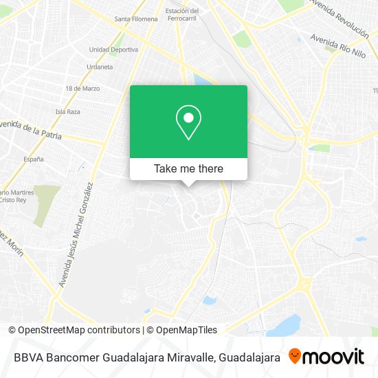 Mapa de BBVA Bancomer Guadalajara Miravalle