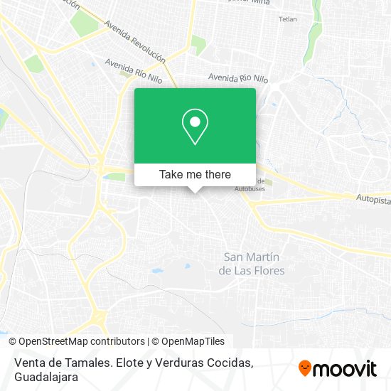 Venta de Tamales. Elote y Verduras Cocidas map