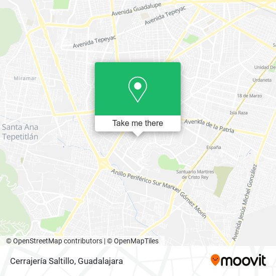 Cerrajería Saltillo map