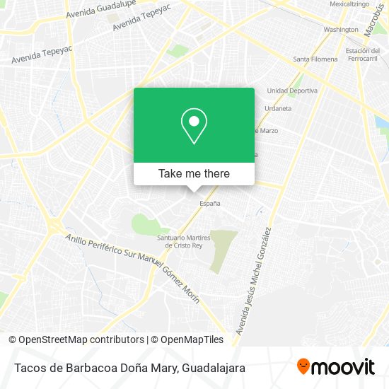 Mapa de Tacos de Barbacoa Doña Mary