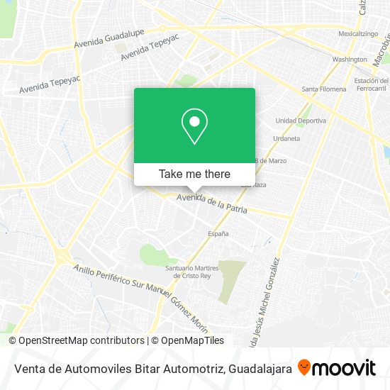 Mapa de Venta de Automoviles Bitar Automotriz