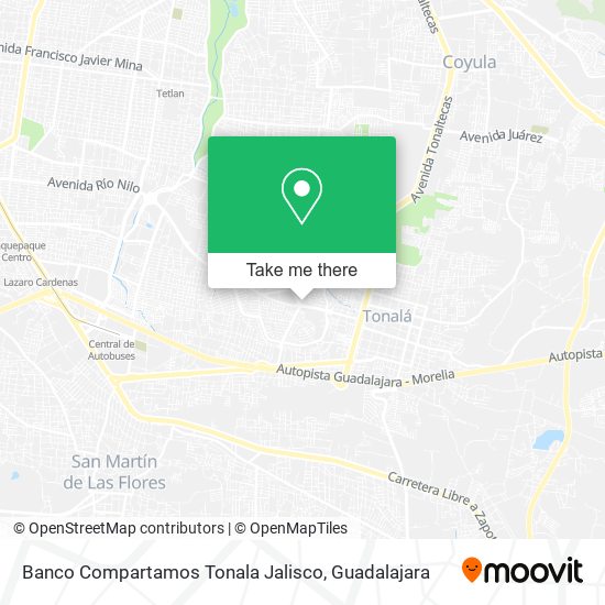 Banco Compartamos Tonala Jalisco map