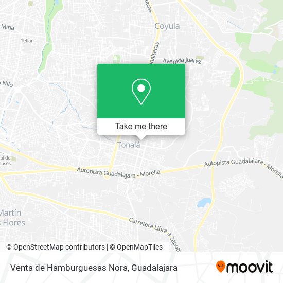 Mapa de Venta de Hamburguesas Nora