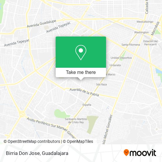 How to get to Birria Don Jose in Guadalajara by Bus or Train?
