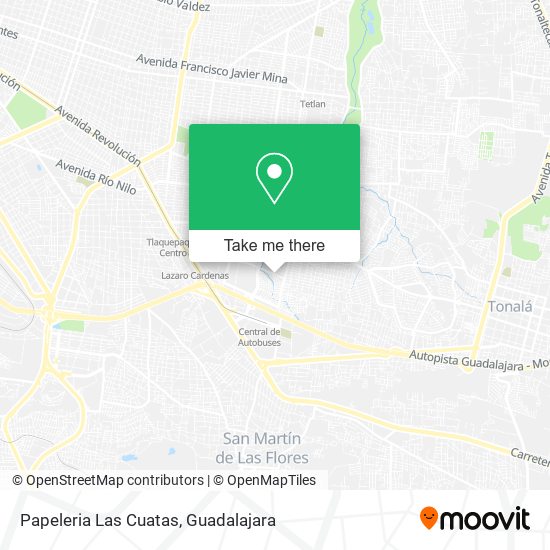 Papeleria Las Cuatas map