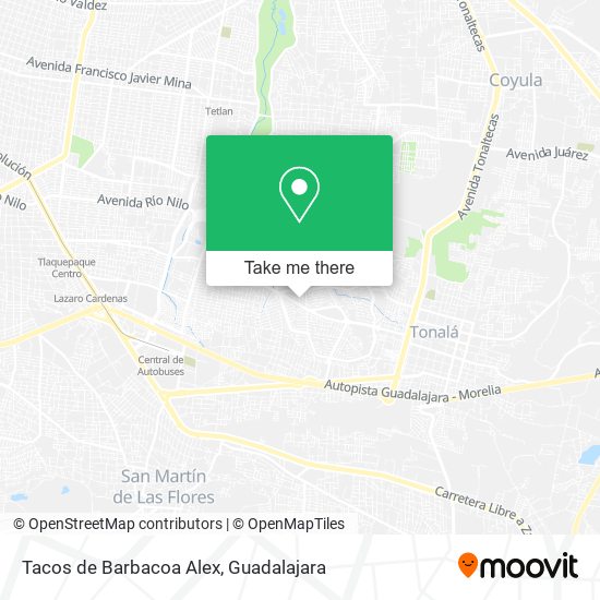 Mapa de Tacos de Barbacoa Alex