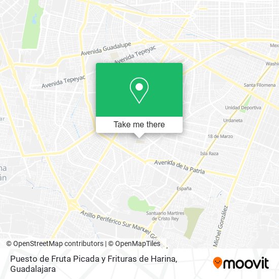 Puesto de Fruta Picada y Frituras de Harina map