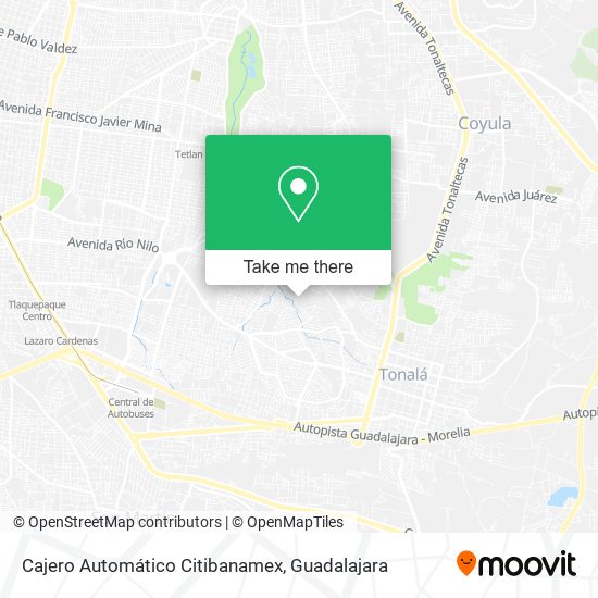 Mapa de Cajero Automático Citibanamex