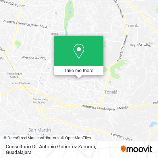 Consultorio Dr. Antonio Gutierrez Zamora map