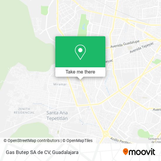 Mapa de Gas Butep SA de CV