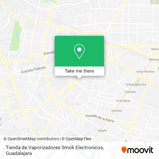 Mapa de Tienda de Vaporizadores Smok Electronicos