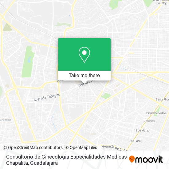 Mapa de Consultorio de Ginecologia Especialidades Medicas Chapalita