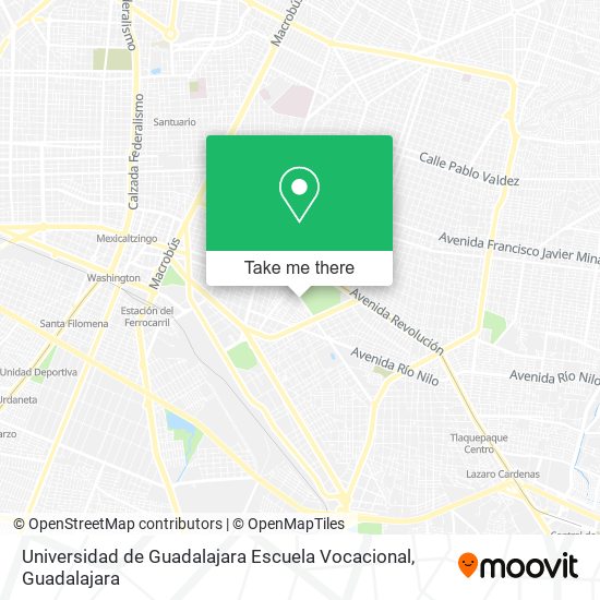 Mapa de Universidad de Guadalajara Escuela Vocacional